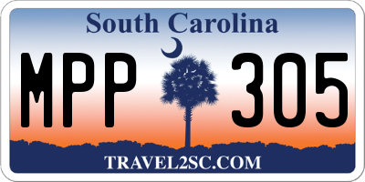SC license plate MPP305