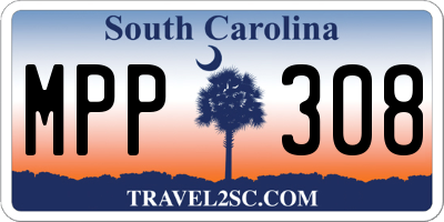 SC license plate MPP308
