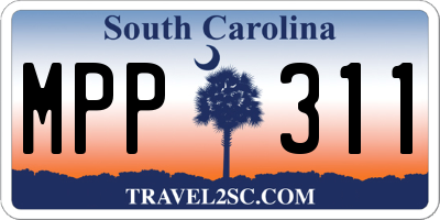 SC license plate MPP311