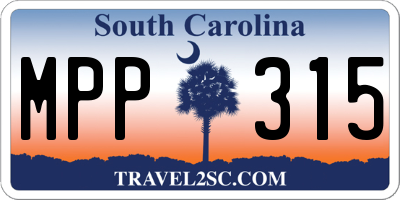 SC license plate MPP315