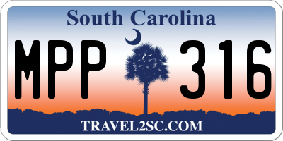 SC license plate MPP316