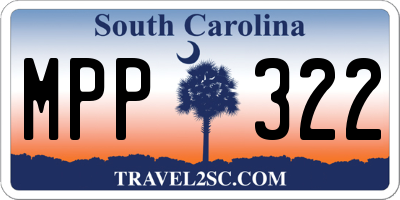 SC license plate MPP322