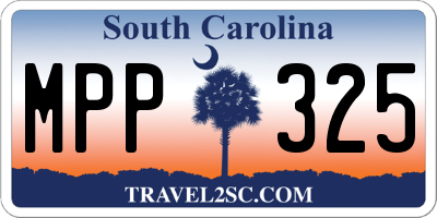 SC license plate MPP325
