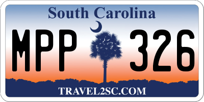 SC license plate MPP326