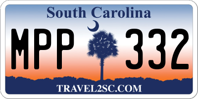 SC license plate MPP332