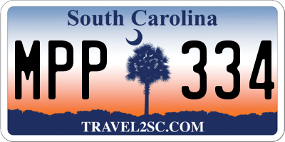 SC license plate MPP334