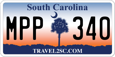 SC license plate MPP340
