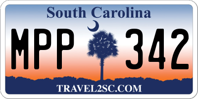 SC license plate MPP342