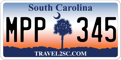 SC license plate MPP345
