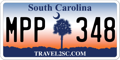 SC license plate MPP348