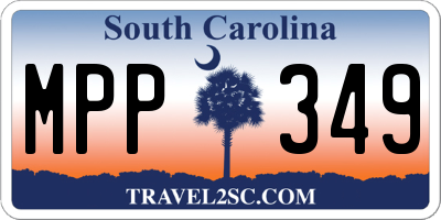 SC license plate MPP349