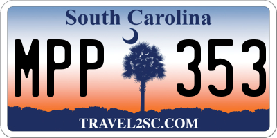 SC license plate MPP353