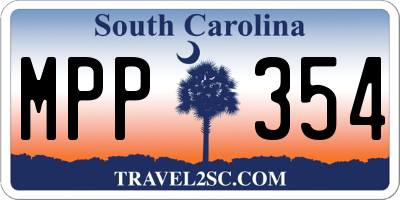 SC license plate MPP354