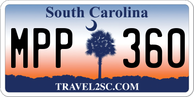 SC license plate MPP360