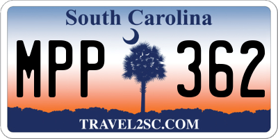 SC license plate MPP362