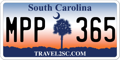 SC license plate MPP365