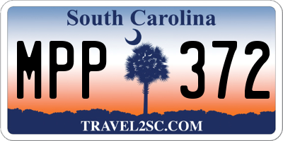 SC license plate MPP372