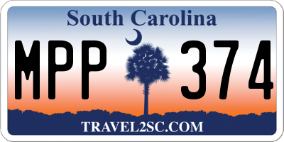 SC license plate MPP374