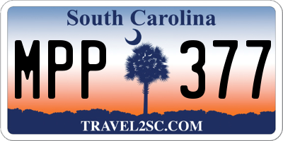 SC license plate MPP377