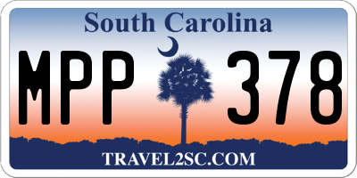 SC license plate MPP378