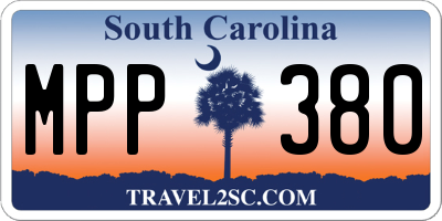 SC license plate MPP380
