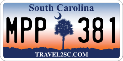 SC license plate MPP381