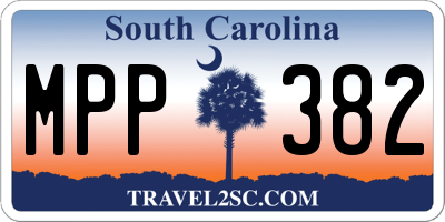 SC license plate MPP382