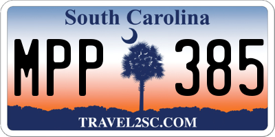 SC license plate MPP385