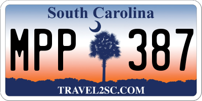 SC license plate MPP387