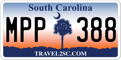 SC license plate MPP388