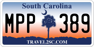 SC license plate MPP389
