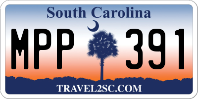 SC license plate MPP391