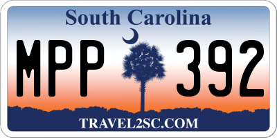 SC license plate MPP392