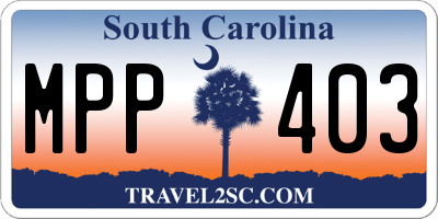 SC license plate MPP403