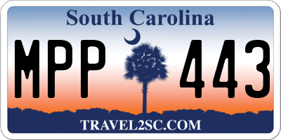 SC license plate MPP443