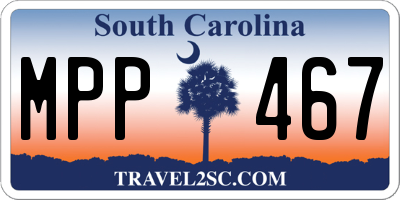 SC license plate MPP467