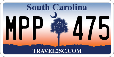 SC license plate MPP475