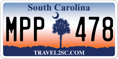 SC license plate MPP478