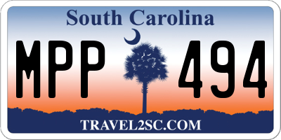 SC license plate MPP494
