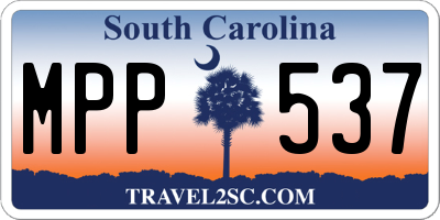 SC license plate MPP537