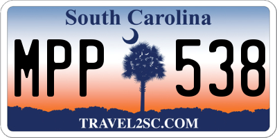 SC license plate MPP538