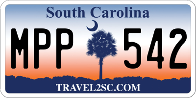SC license plate MPP542