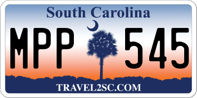 SC license plate MPP545
