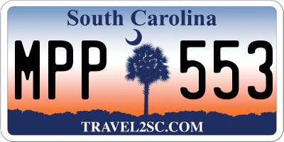 SC license plate MPP553