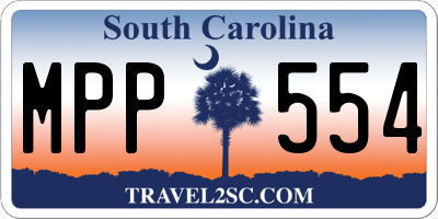 SC license plate MPP554