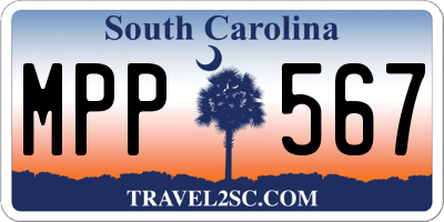 SC license plate MPP567