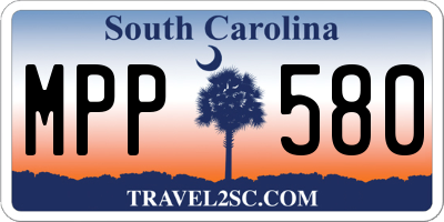 SC license plate MPP580