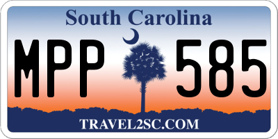 SC license plate MPP585