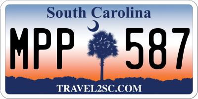 SC license plate MPP587