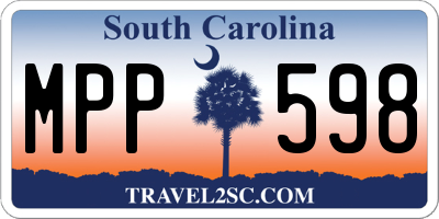 SC license plate MPP598